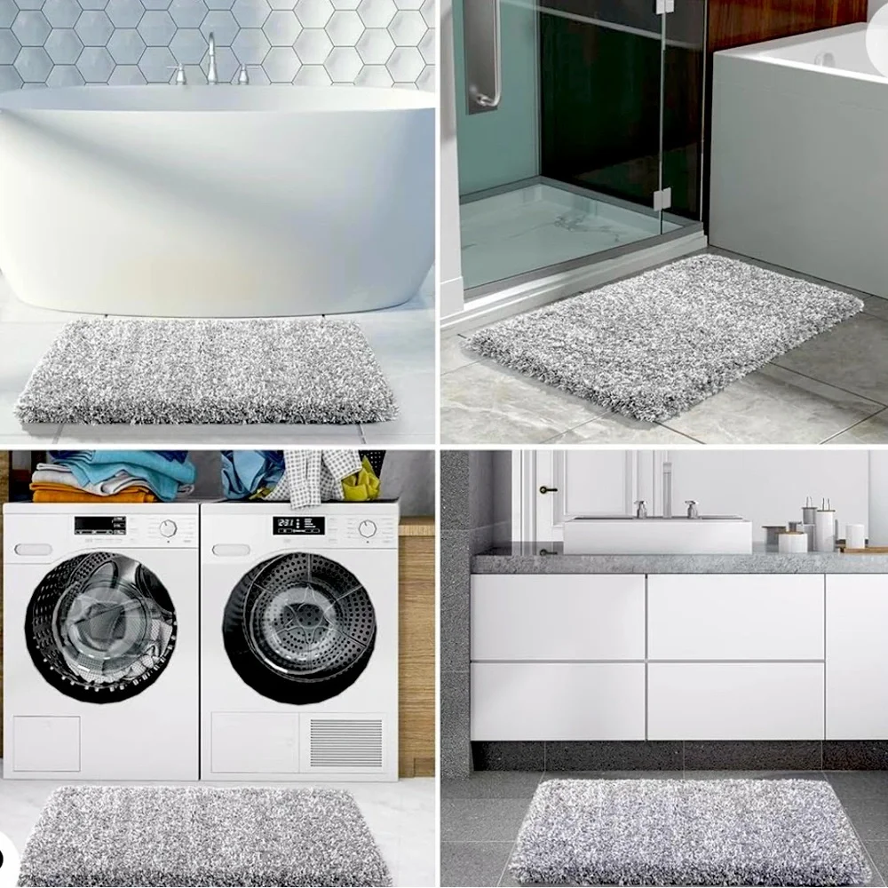 Bathroom Rug, Shaggy Non Slip, Water Absorbent Microfiber, Washable 17